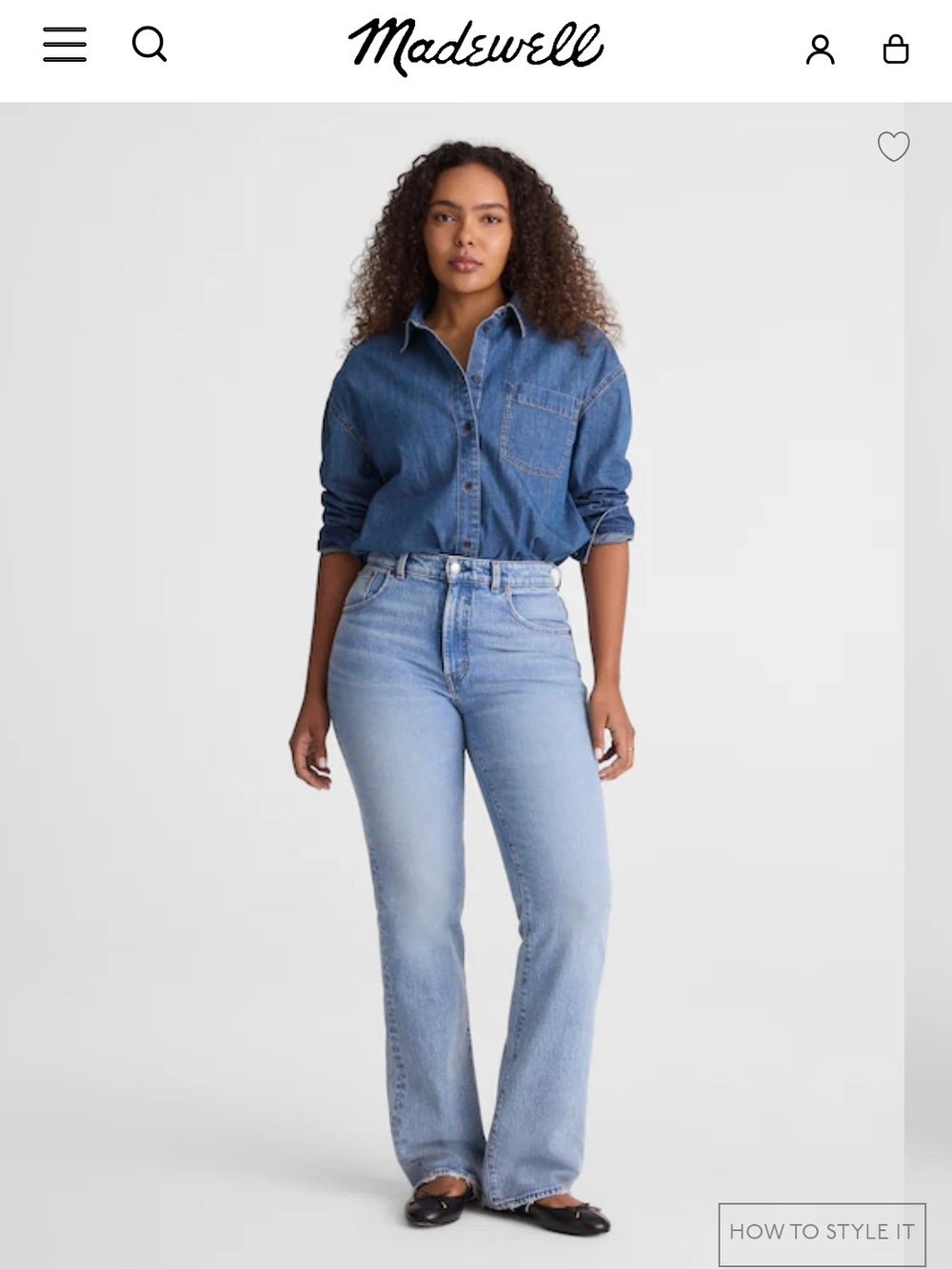 NWT Madewell Light Blue High-Rise Boot Cut Jeans